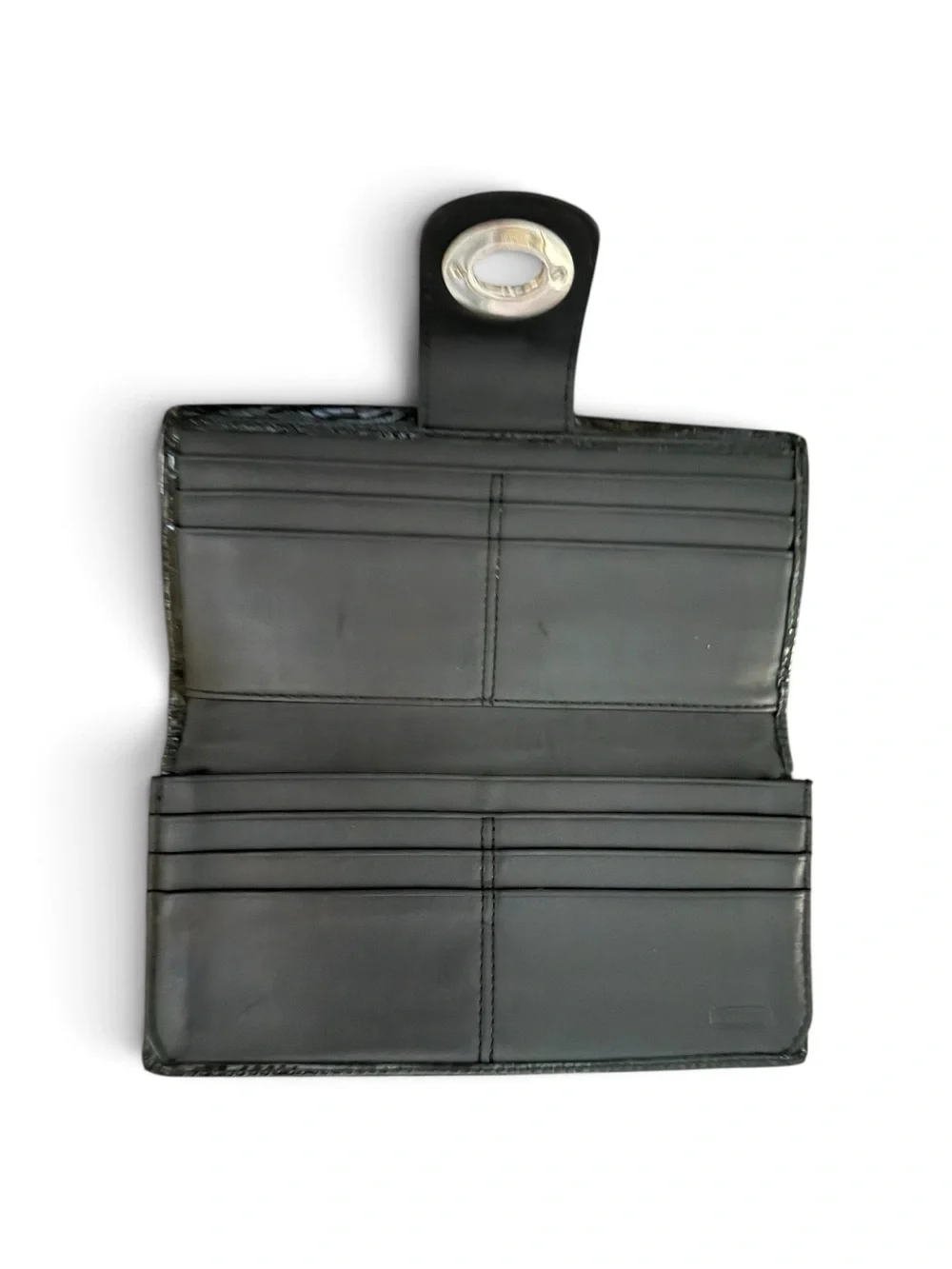Coach Madison Black Patent Leather Wallet w/ Turquoise Lining | Like New